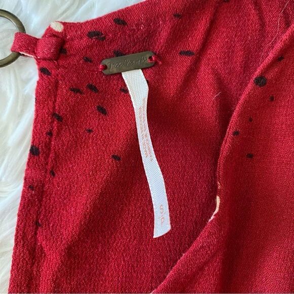 Free People Lovely Day Red Printed Tunic Boho Style Mini Dress Size S - Picture 5 of 9